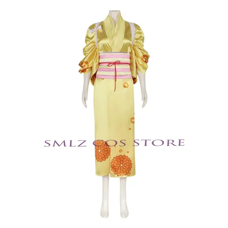 

NewKikunojo Anime Wano Country Arc Kikunojo Yellow Kimono Costume Uniform Party Women Sexy Dress Carnival Outfits2025