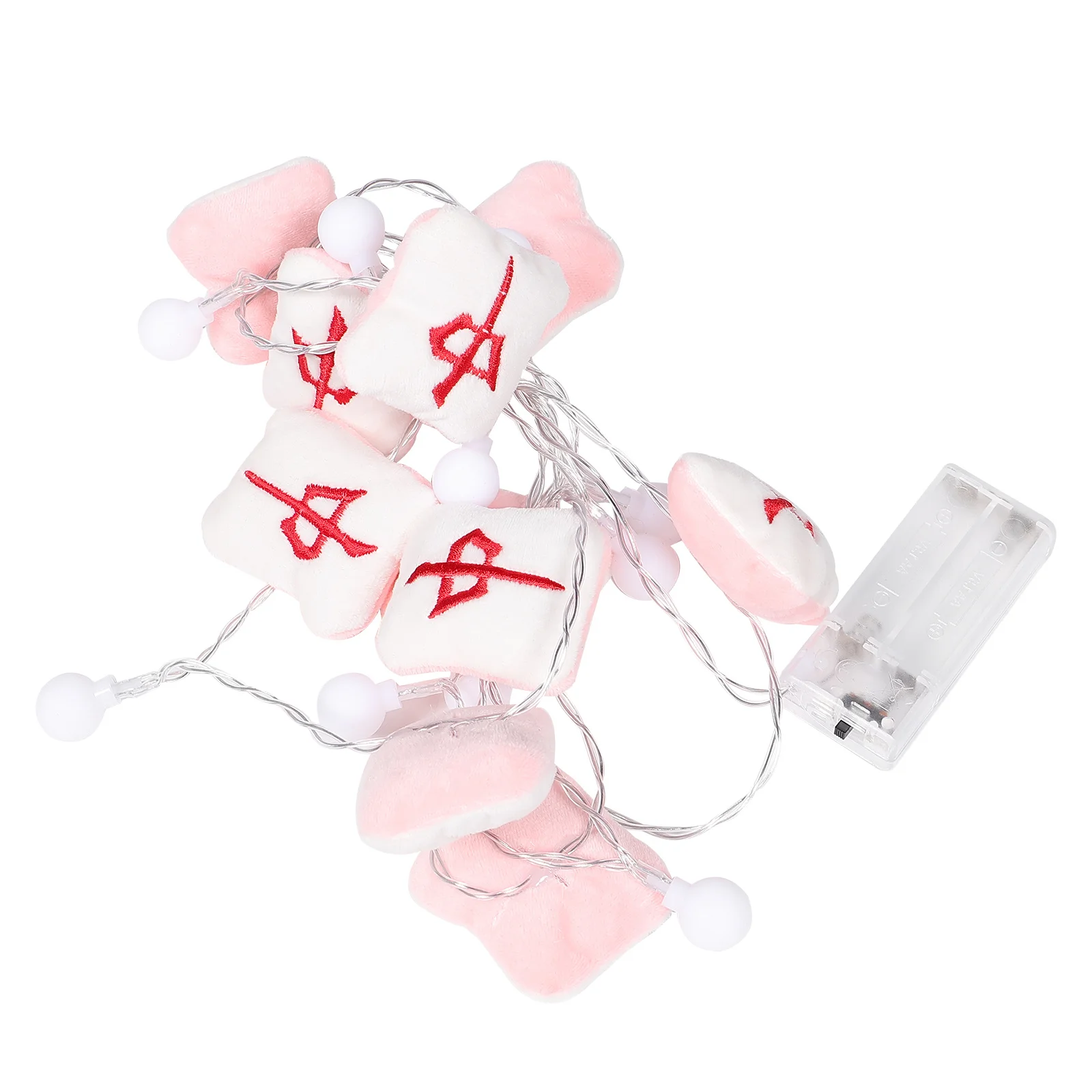 Red Middle Mahjong String Lights Operated Fairy Light For Party Indoor Decor Festival Scene Layout Copper Lamp