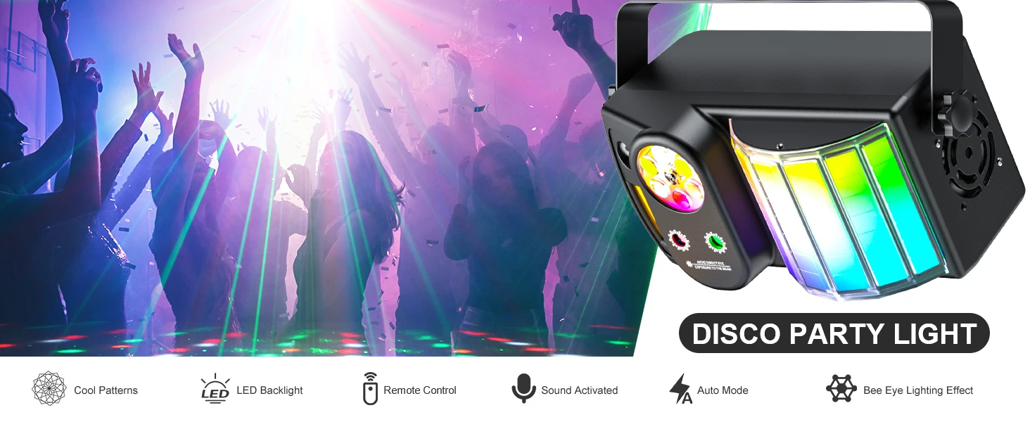 U'King 40W LED Bee's Eye 5IN1 Effektlicht DMX512 RGB Strobe Light Projektor Muster für DJ Disco Bar Party Hochzeit Bühnenlicht – Detail 1