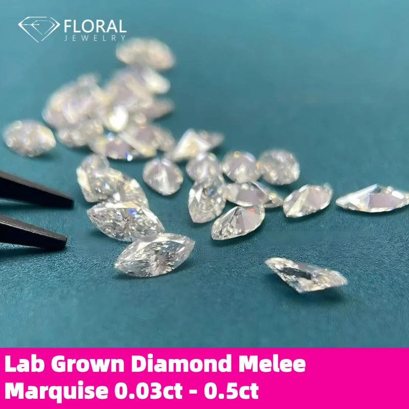 

Искусственный бриллиант маркизной огранки 0.5 карата, HPHT/CVD, высокая цветовая чистота VS, свободный камень для изготовления ювелирных изделий