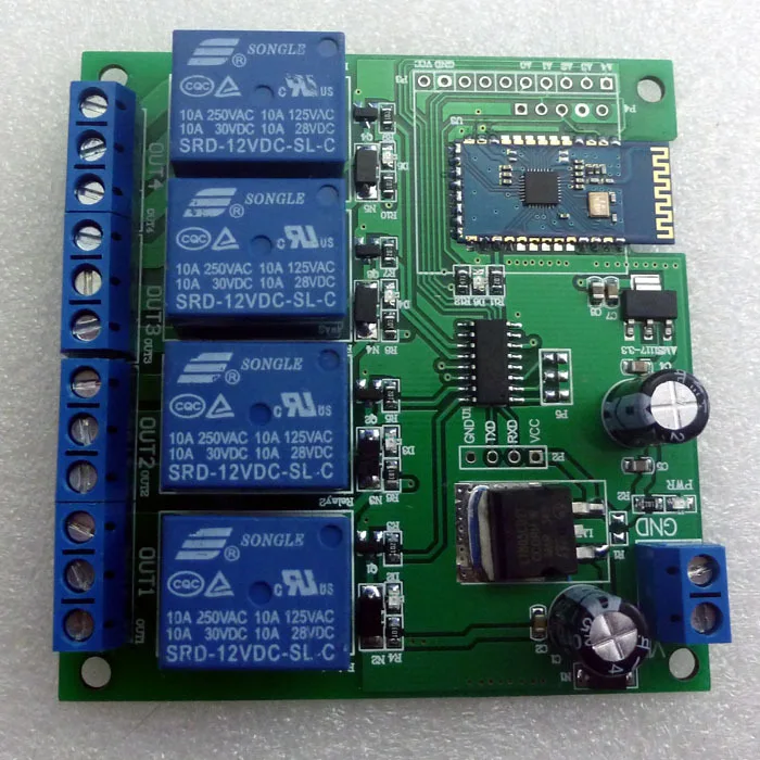 5 Pack LED Switch Module Bluetooth Relay Switch for Android, 4 Channel Mobile Remote Control for Motor LED Light Lock NET