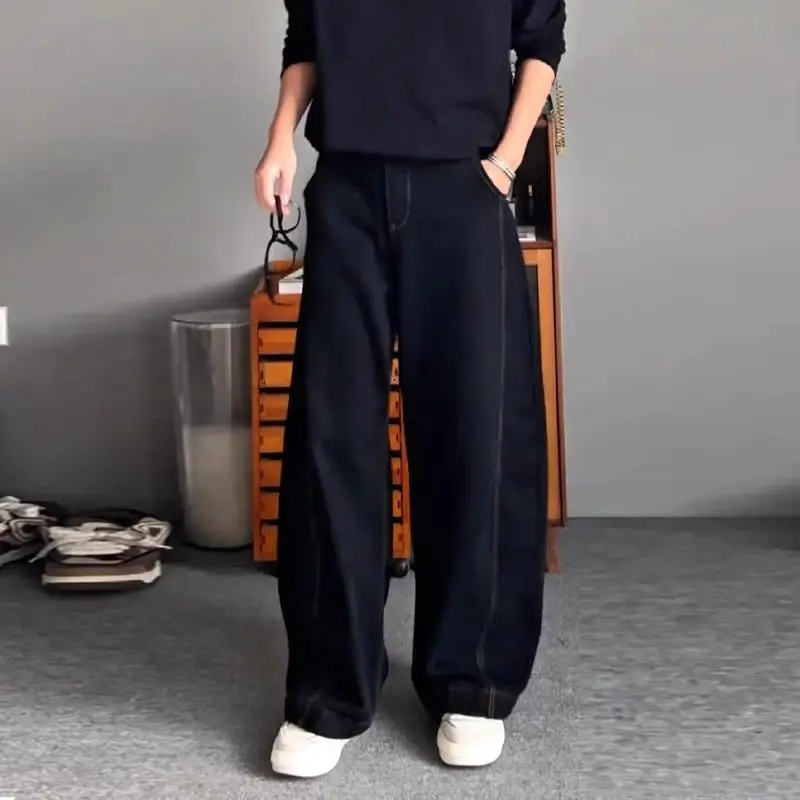 Spring 2026 New Wide Medium Waist Skinny Versatile Wide Leg Scimitar Jeans