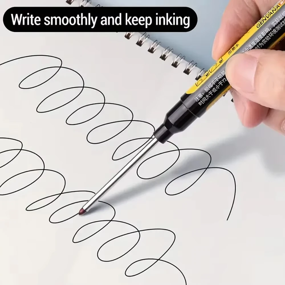 45mm Waterproof Deep Hole Marker Pens Long Nib Head Carpenter Pen Black/Blue/Red Ink for Multi-Purpose Woodworking Hand Tools