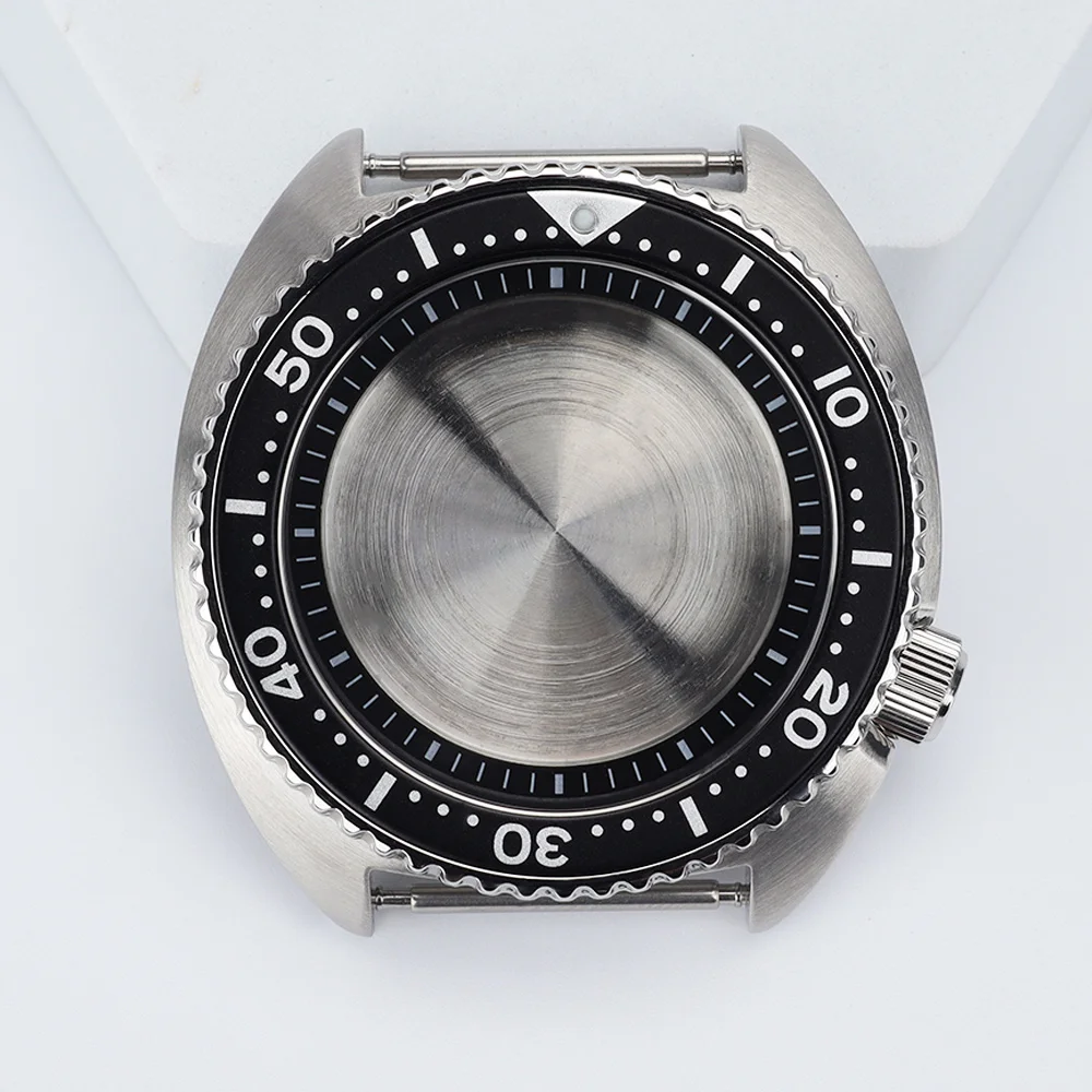 

Silver SRPE case 45mm Watch Case 316L MOD Accessories 120 clicks for Turtle Abalone NH35 NH36 4R Automatic Movt Sapphire Crystal