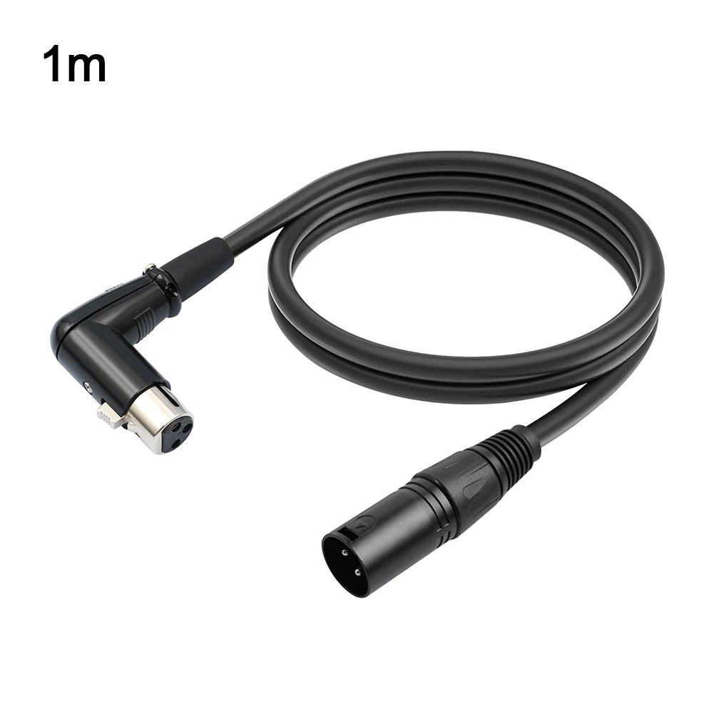 Live Performance 90 Degree XLR Cable 3-Pin XLR Adapter Self-locking Design Aluminum Foil Shielding For Amplifiers