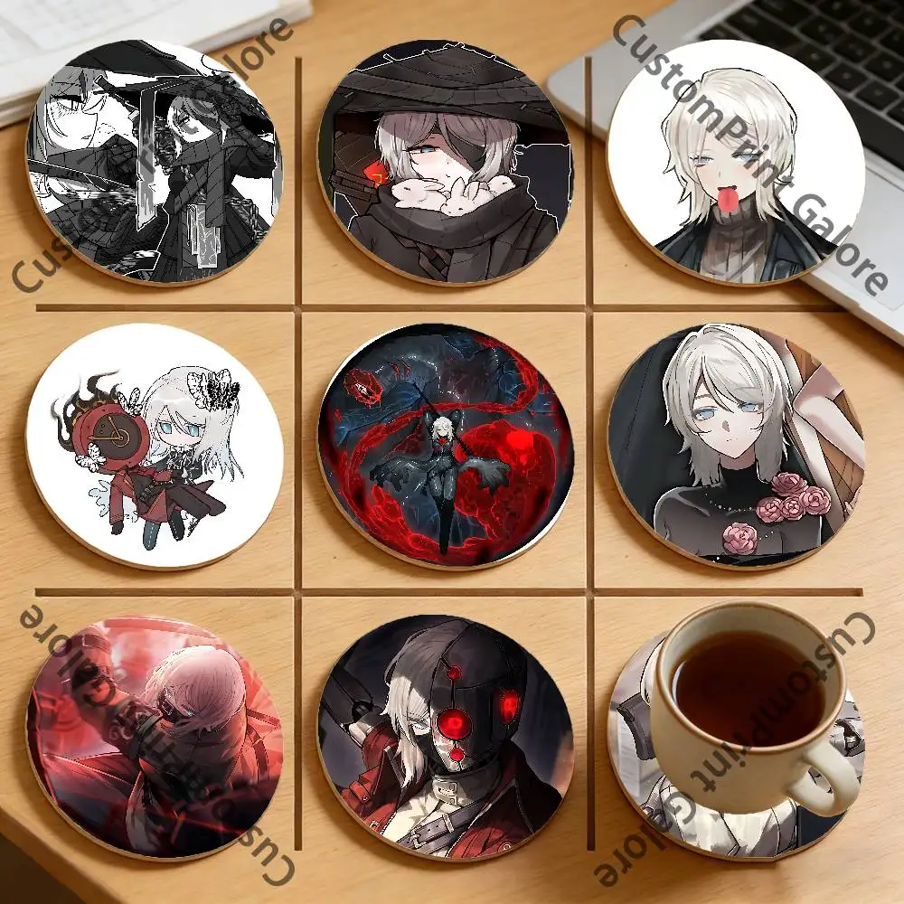 

Faust Natural Pine Wood Round Coasters Non-Slip Heat-Resistant Cup Mats for Coffee Drinks