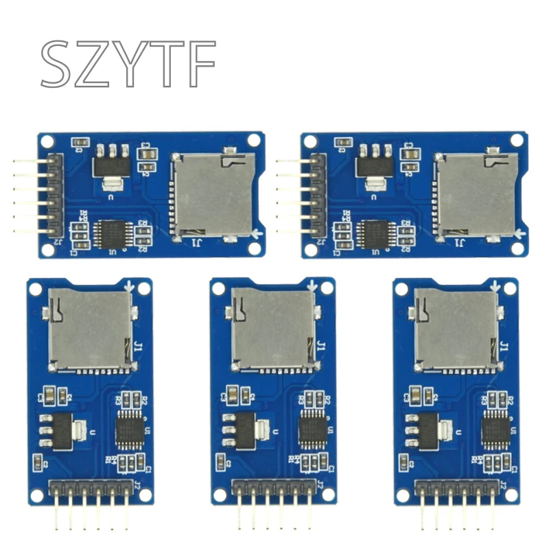 1-10pcs Micro SD Card & SDHC(high-speed card) Mini TF Card Reader Module Adapter SPI Interfaces with Level Converter Chip