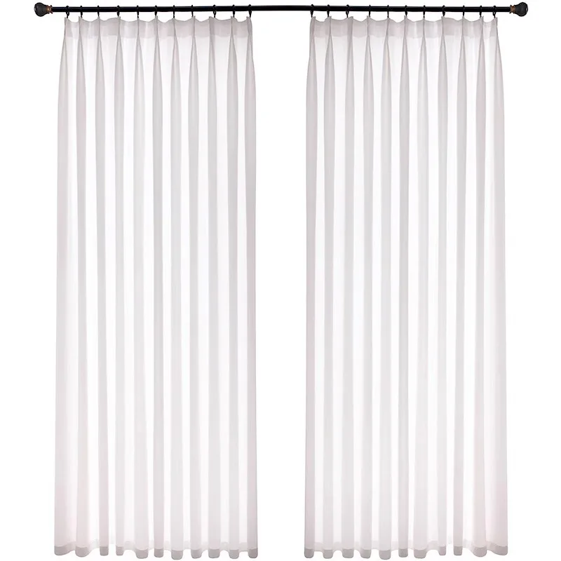 

Transparent and opaque, raised curtain yarn white gauze curtain, living room bedroom balcony bay window