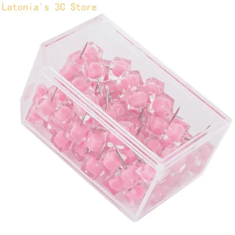 Transparente Reißzwecken, Reißzwecken, quadratischer Kopf, 80 Stück, für Büroerinnerungen und Fotos X3UB – Detail 8