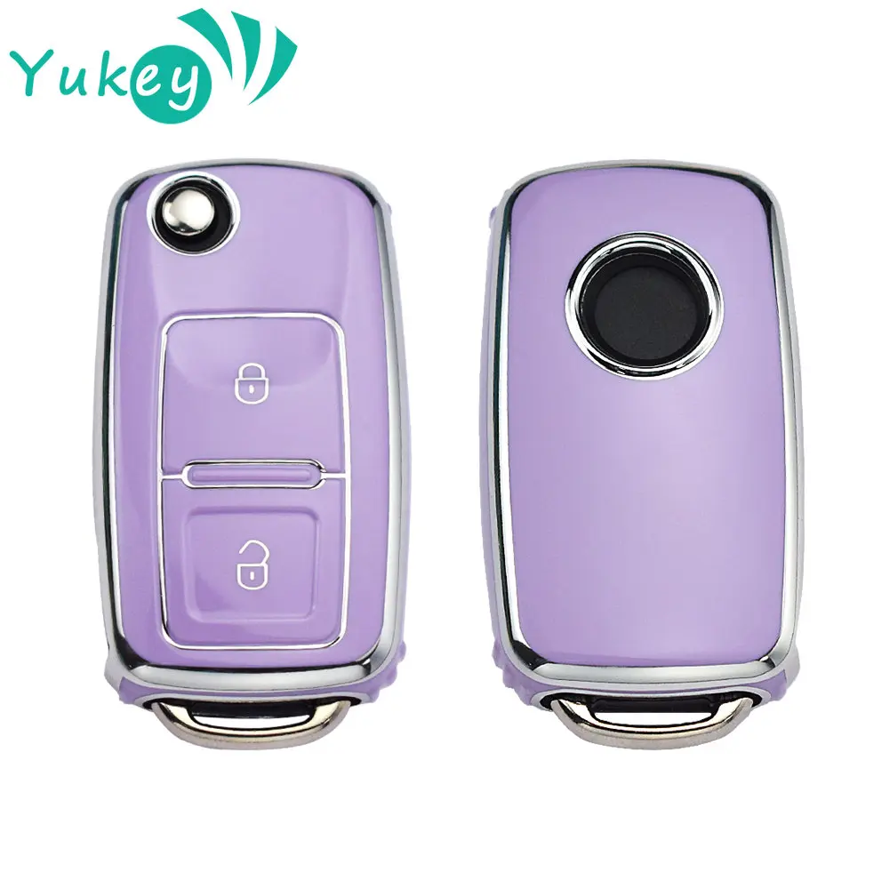 2 Buttons TPU Car Key Case Cover Shell Fob For VW Volkswagen Golf 4 5 6 Jetta Passat Polo Bora Touran MK4 Bora Skoda Seat