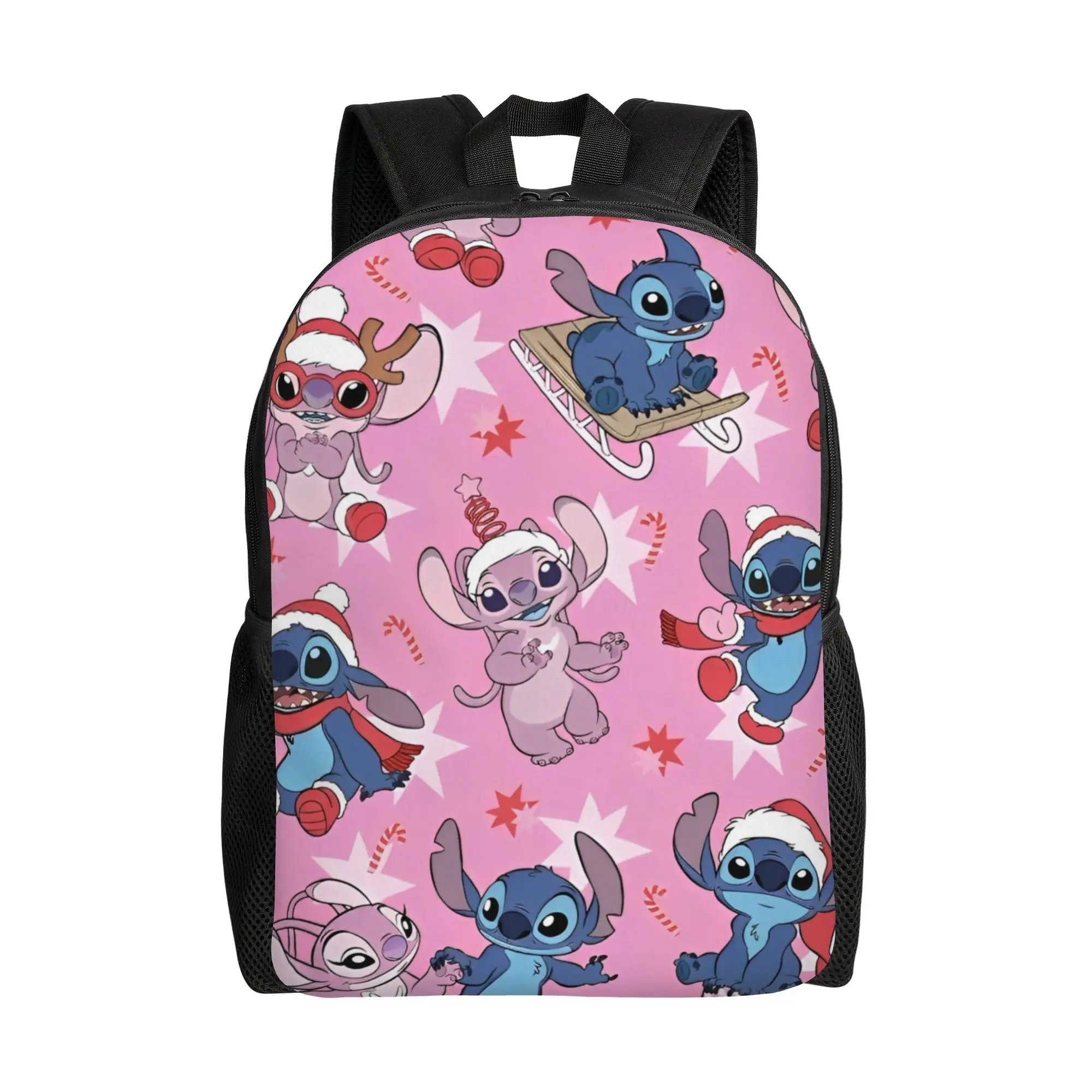 

Милый рюкзак с изображением Стича и Энджела для подростков, спортивный, студенческий, для походов, путешествий, мультяшный, городской рюкзак для мужчин и женщин, сумка через плечо для ноутбука