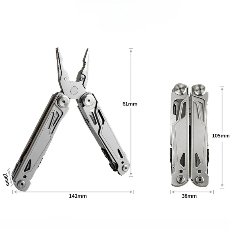 Multitool Plier Foldable and Self-Locking Hard Stainless Steel Multipurpose Portable Equipment for Outdoor Camping with Tool Kit