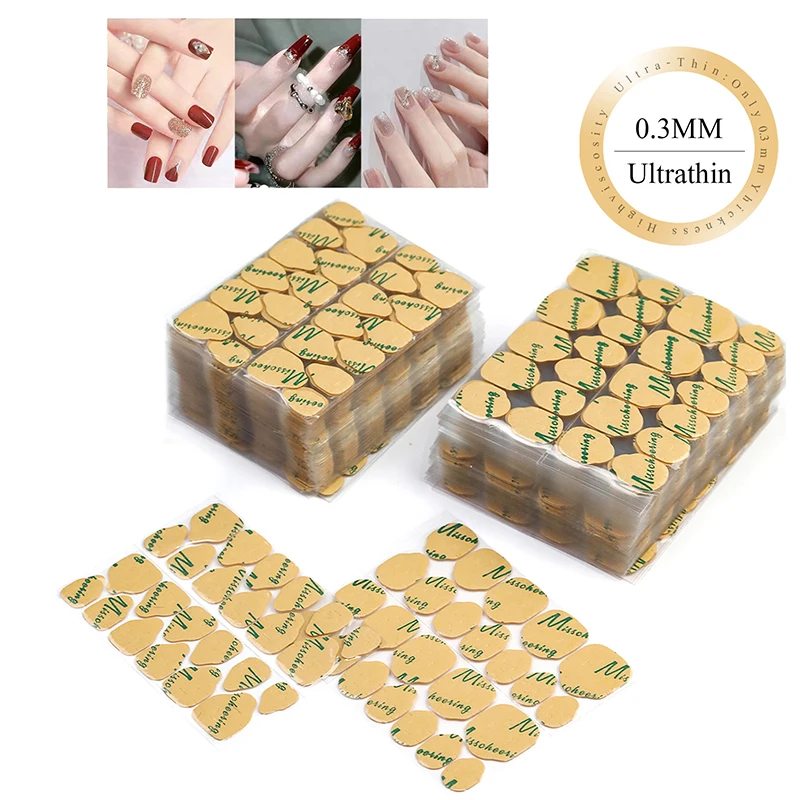 240 قطعة مقاوم للماء مزدوج الوجهين أظافر صناعية الفن لاصق الغراء ملصق DIY نصائح وهمية مسمار الاكريليك مانيكير هلام أدوات ماكياج