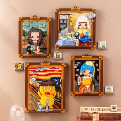 Cartoon Oil Painting Characters Building Blocks  Home Hanging Paintings Assembling Ornaments Toys Gifts for Adults and Children