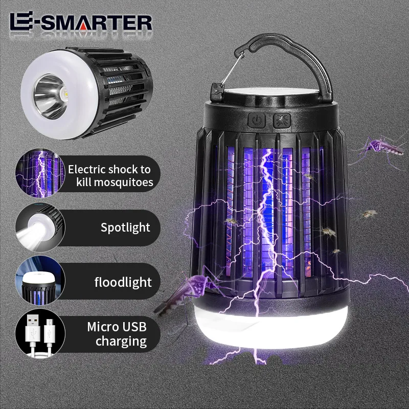 Solar Lade Moskito Mörder Lampe Stumm Insektenschutzmittel Strahlungslose Elektrische Insekten Falle Moskito Mörder Außen Lichter