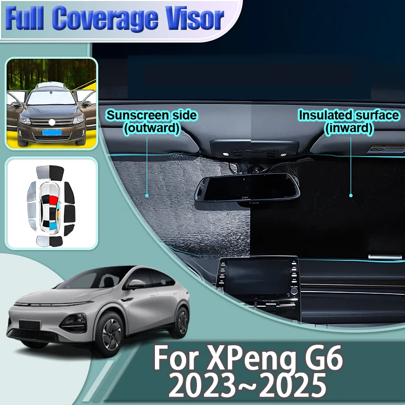 

For XPeng G6 2023 2024 2025 Sunshades Foldable Outdoor Auto Front Rear Side Sunscreen Sun Shade Visors Anti-UV Car Accessories