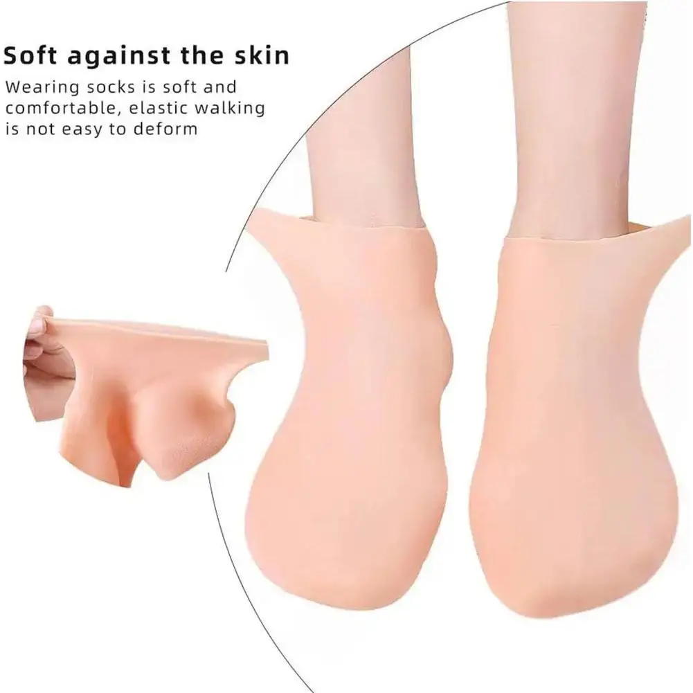 Chaussettes de soin des pieds en silicone, chaussettes vitaminées hydratantes, anti-Contation, fréquence de gratitude, suppression de la peau fissurée, gel de pédicure E, R1F1