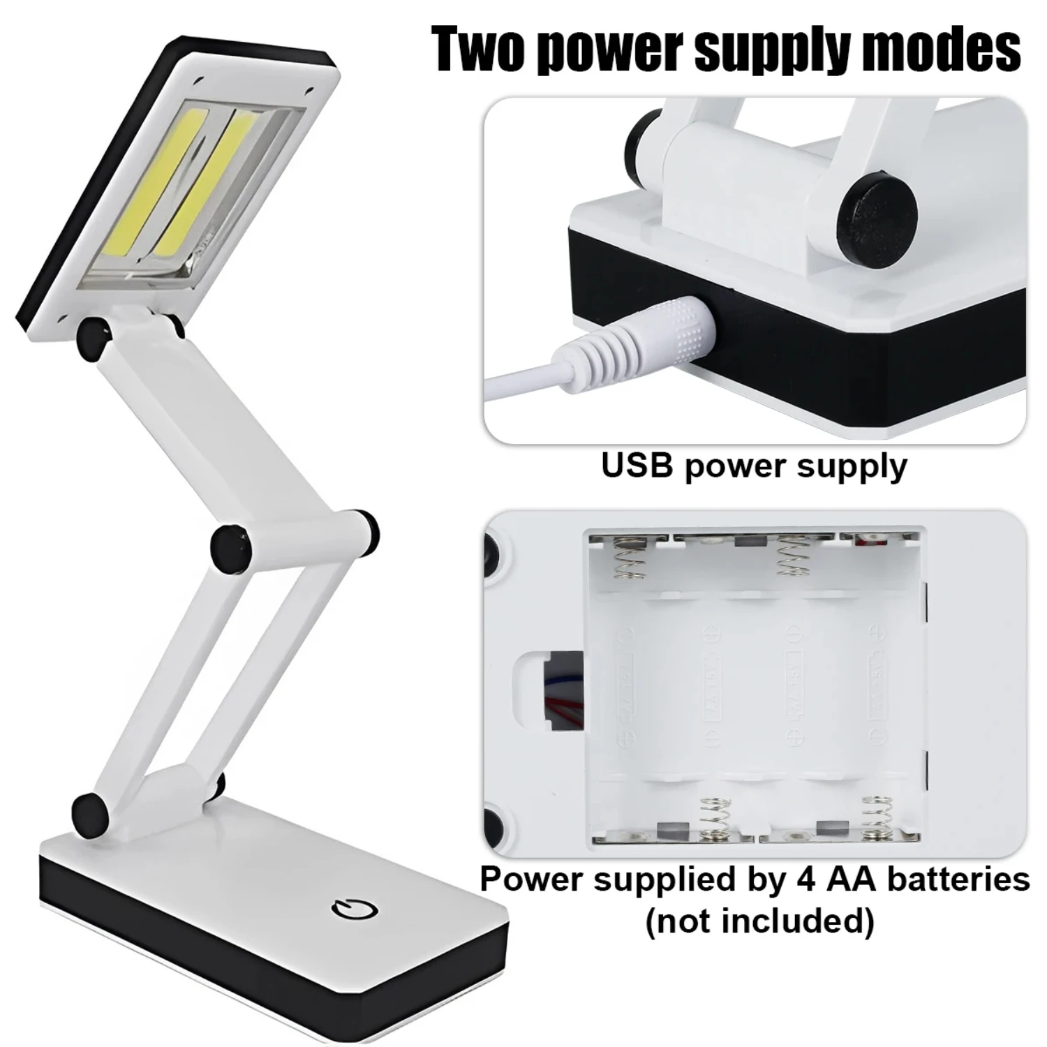 Led Desk Lamp USB/ Battery Dimmable Touch / Switch Control Foldable Table Lamp Bedside Reading Eye Protection COB Night Light