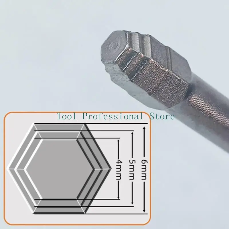 57QF 3/6Pcs Pagoda Shaped Hex Screwdriver Bit Strong Magnetic Electric Screwdriver Bits High Strength Magnetic Driver Bits