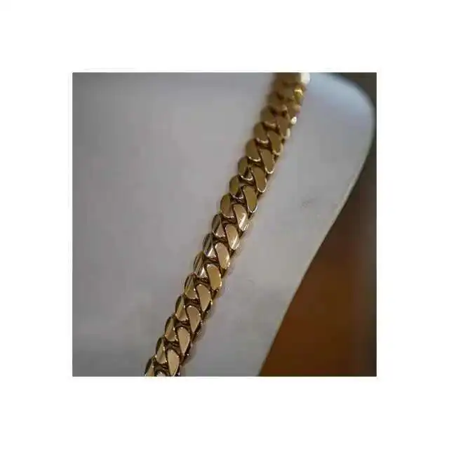 

Handmade Miami Cuban Link Chain 210grams Heavy Solid 925 Sterling Silver Gold Plated Curb Chain for Men and Women Hiphop Chain