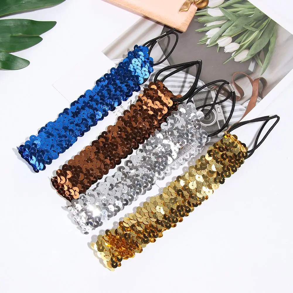 Fashion Sequin Glitter Hairband Women Fashion Shiny Headband Glitter Elastic Hair Band Girls Hearwear Party Gift Accessories