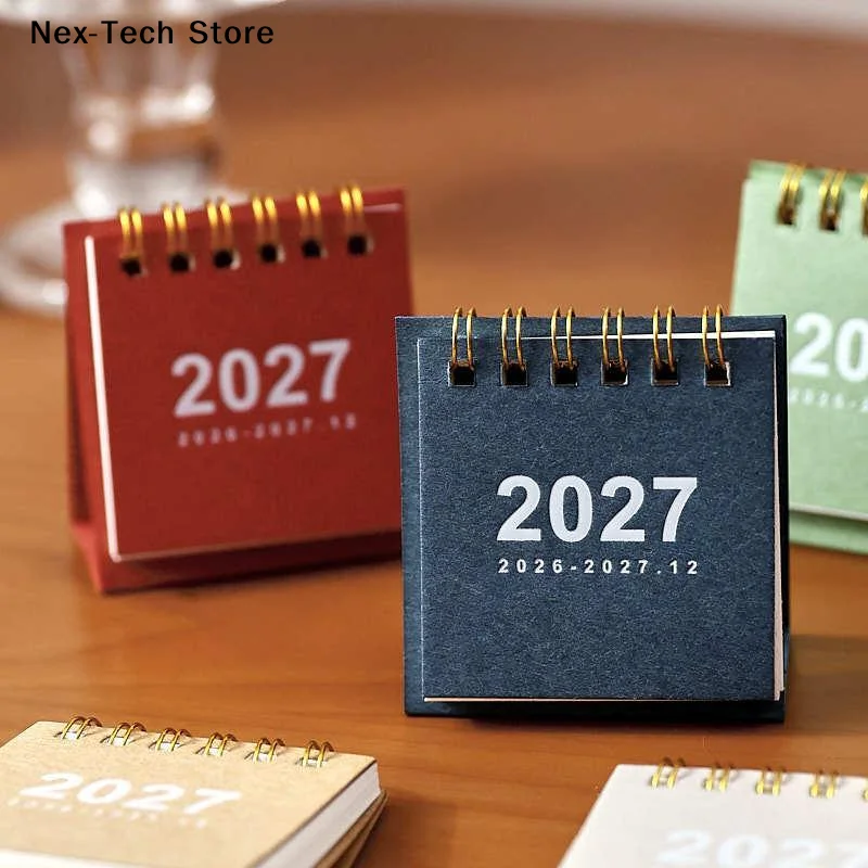 [NT]2027 Mini Simple Calendar Small Desk Calendar Creative Coil Calendar Planner Desktop Decoration Office Stationery[NT]