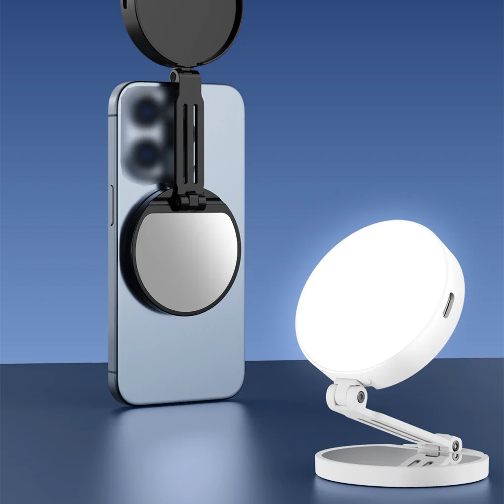 Luce magnetica per selfie per iPhone pieghevole LED anello di riempimento per telefono illuminazione CRI95 700lx/0,3 m per la registrazione video Vlog dal vivo
