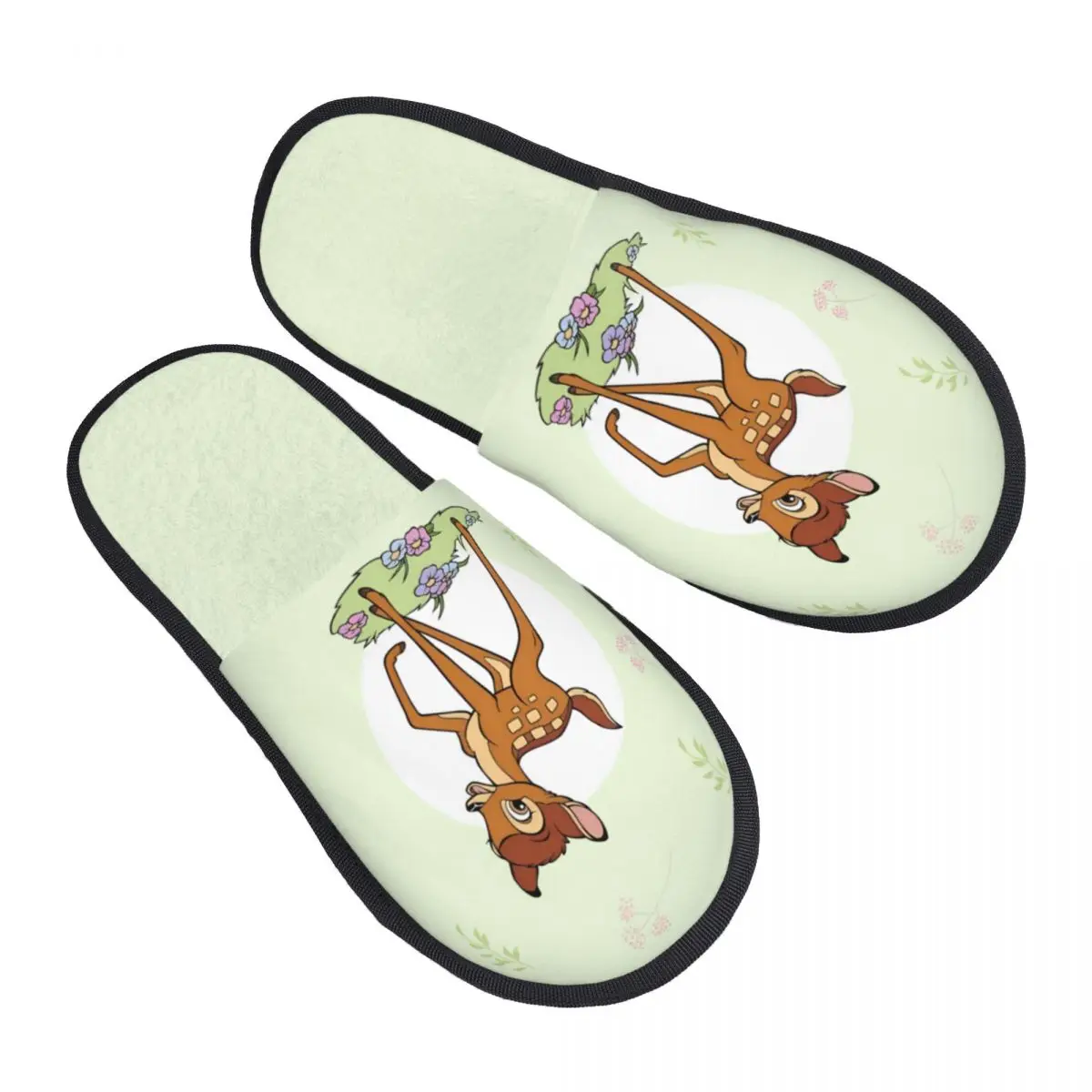 

Custom Bambi Guest Slippers for Bathroom Women Deer Anime House Slipper