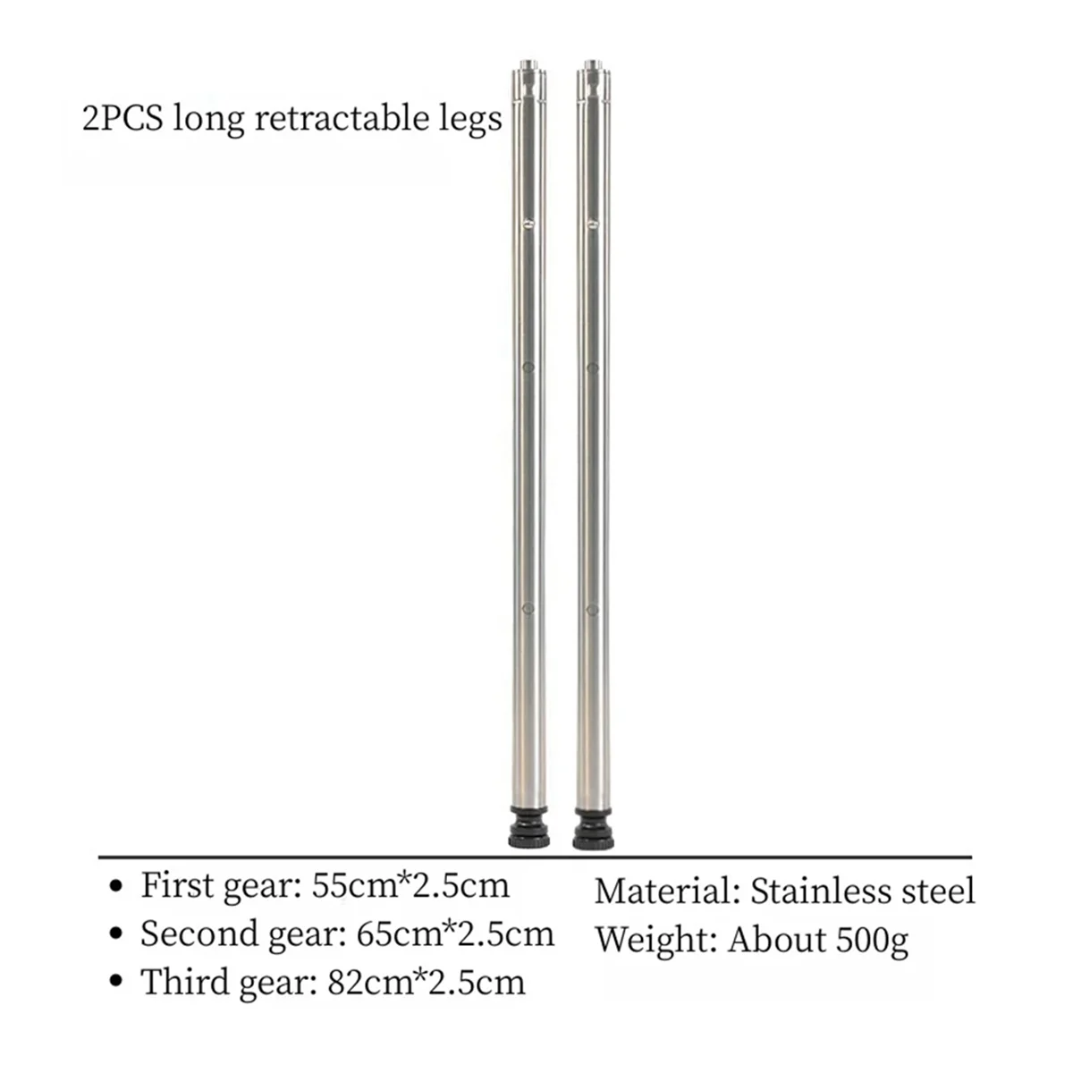 Camping Table Legs Picnic Table Legs Three-Gear Telescopic Table Legs Outdoor for IGT Table Legs Long Legs