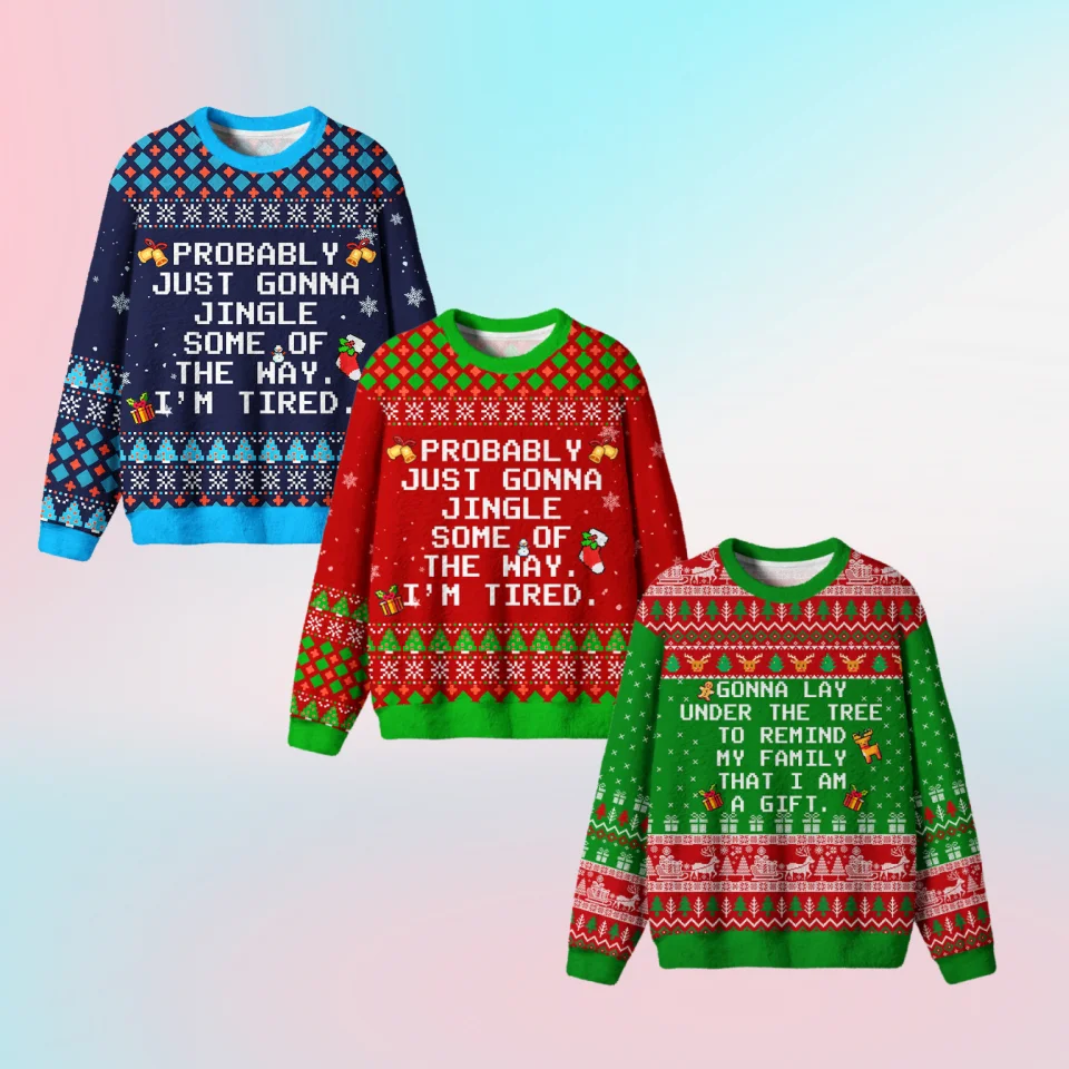 Fun Meme Christmas Ugly Sweater for Children, Adult 3D Quick Drying Loose Retro Christmas Hoodie, Festive Atmosphere Dressing