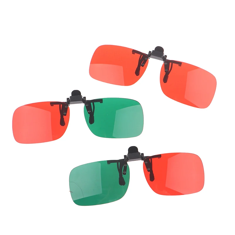 1X Kids Foldable Clip Amblyopia Corrective Glasses Red Green Color Squint Blind