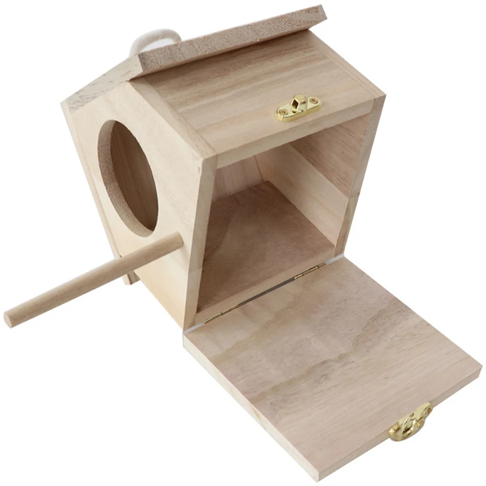

Solid Wood Bird House Durable Pet Nest Hanging Sleeping Roost Play Bed For Birds Garden Birdhouse Pet Bird Nest Open
