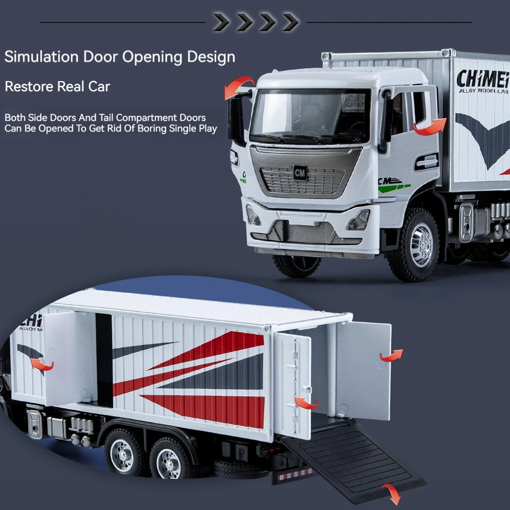 1/32โมเดลรถยนต์ของเล่นรถบรรทุกขนย้ายภาชนะดินเผาทำจากอัลลอยด์ของเล่นจำลองของสะสมของเล่นสำหรับเด็กให้เป็นของขวัญ