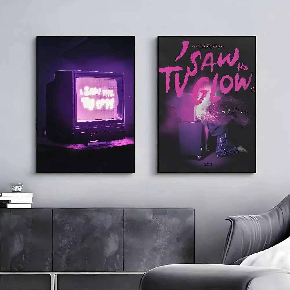 رأيت التلفزيون توهج الساخن الرعب الإثارة الفيلم المشارك معرض يطبع ذاتية اللصق ديكور المنزل الديكور صور مطبوعة للحوائط غرفة المعيشة