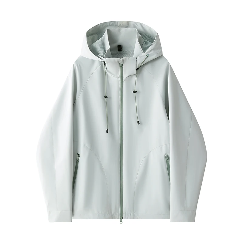 Couple Outdoor Loose Comfortable Trench Coat for Spring and Autumn Outdoor Running Windproof and Breathable Hooded Jacket