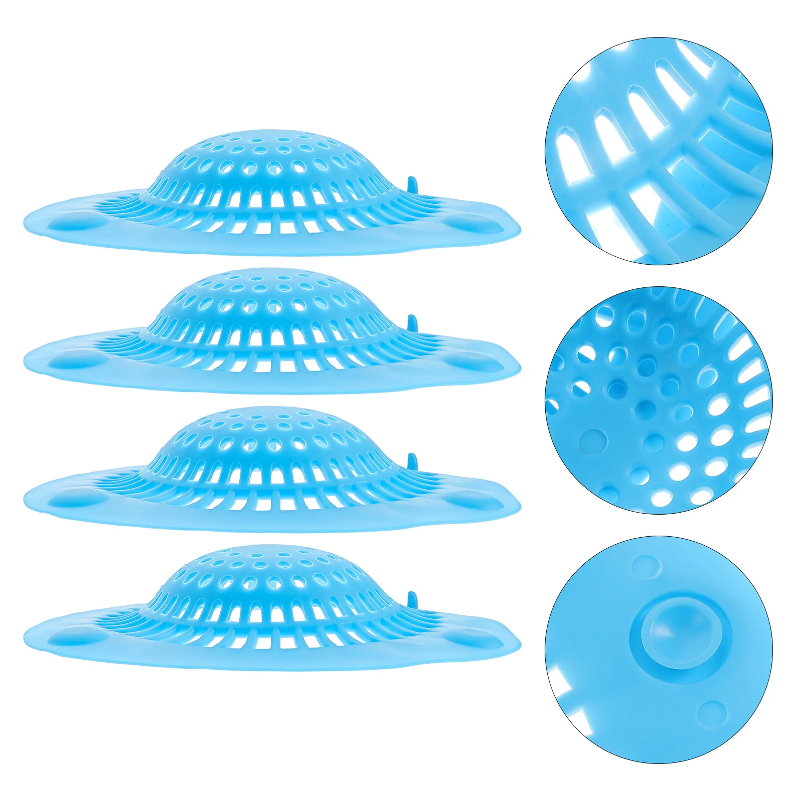 

4Pcs Silicone Suction Cup Floor Drain Filter Bathroom Shower Hair Catcher Kitchen Sink Strainer Anti Clog Stopper