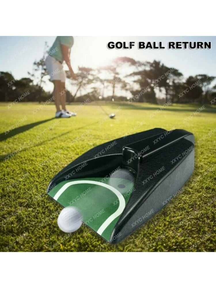 Golf Putter Simulator Automatic Ball Return Indoor Putter Practice Aid Greens Hole Cup Electronic Induction