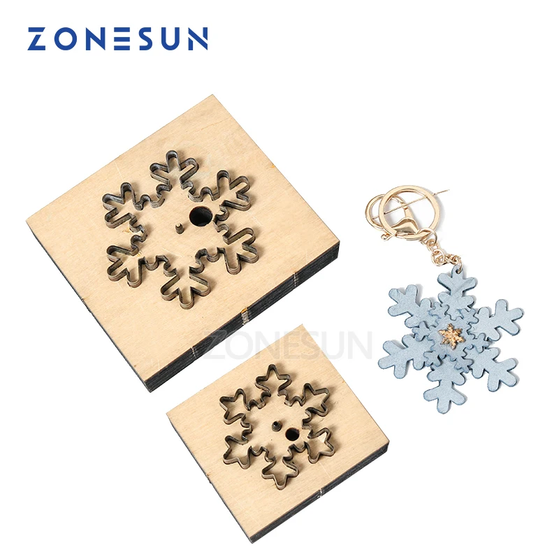 

ZONESUN Snow Leather Cutting Die DIY Key Ring Cut Out Wooden Template Knife Punching Key Chain Die Cut Cutting Mould Decoration