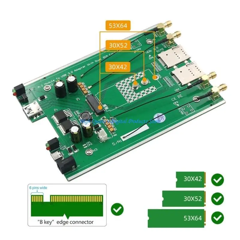 

U2JE M.2 NGFF 4G Модуль до USB3.0 Адаптер M.2 Resers Card Card Rigers