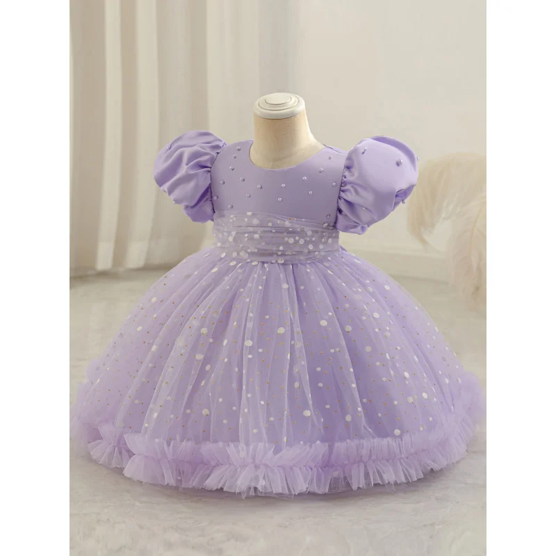 Children's Princess Dress Baby Girl First Birthday Dress Flower Girl Birthday Show Performance Dresskids dressCross-Border