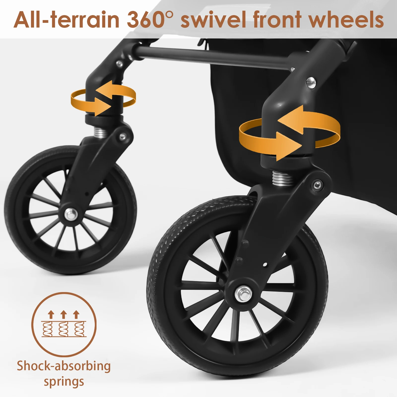 

Pet Stroller with All-Terrain 360° Wheels Dog and Cat Stroller Removable Cushion & Reflective Strips for Small & Medium Dogs