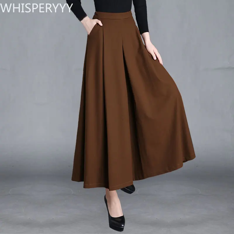 Wide Leg Pants Women Korean Fashion Loose Casual Pants Skirt Female Spring Autumn 2023 New Trousers Elegant Culottes Black Camel