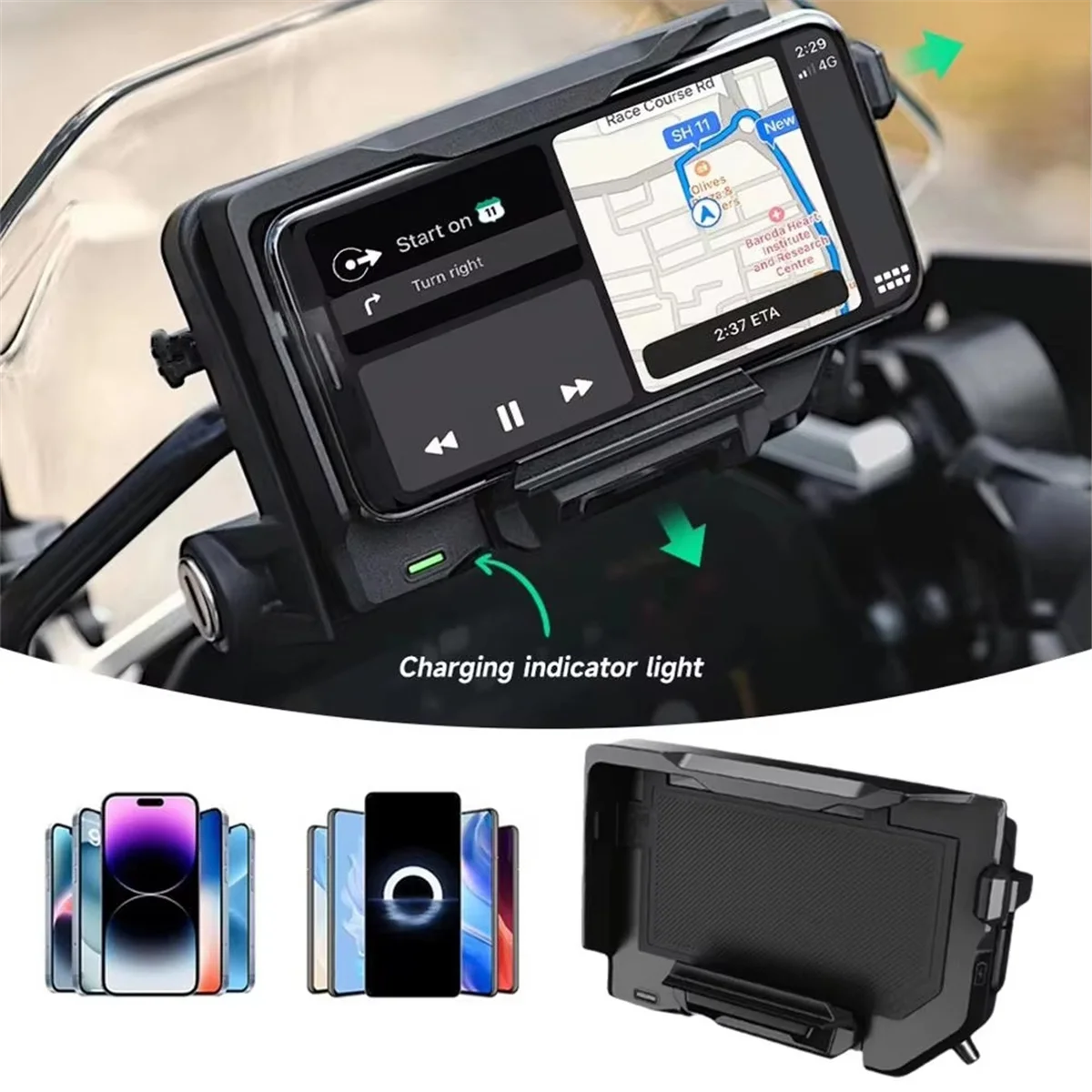 

For BMW R1250GS ADV Wireless Charge Mobile Phone Navigation Bracket_A95E