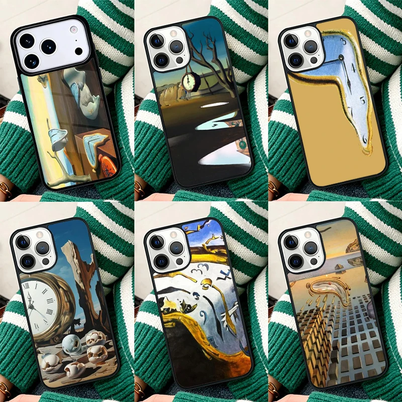 Coque de téléphone antichoc « La Persistance de la Mémoire » Dali Classic Art pour iPhone 17 Air 16e 15 11 12 14 13 Pro Max