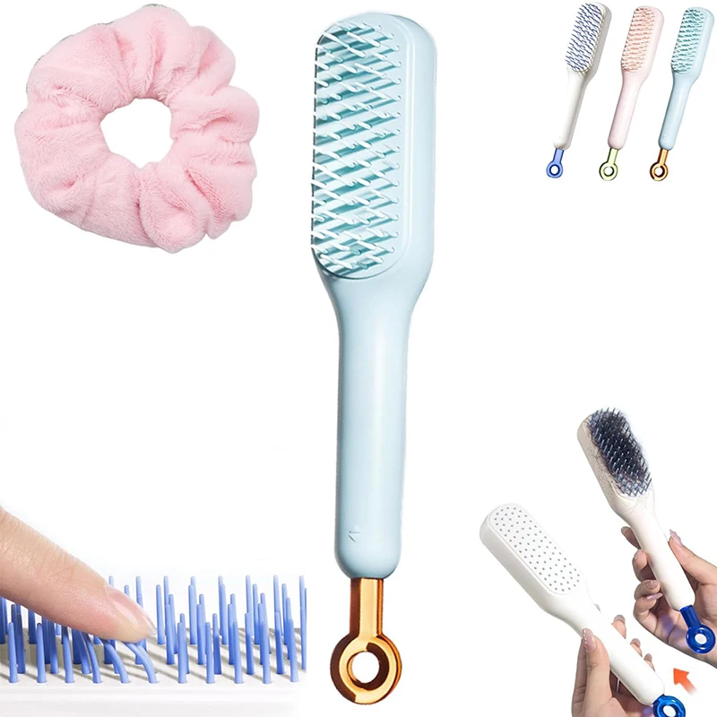 1PCS Self-Cleaning Anti-Static Massage Combs Telescopic Comb For Hair Scalp Cleaning   Anti-Static Massage Comb