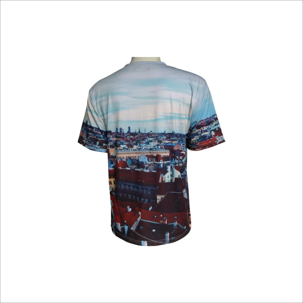 Custom Full Sublimation 100% Polyester Print Mens Cotton-Feeling Fabric T Shirts