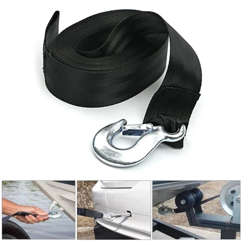 Last Stock Boat Goods Fixed Rope Emergency Safety Cord 4/6 Meters Length Trailer Marine Winch Strap with Metal Buckle