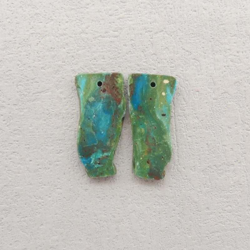 

Natural Blue Opal Nugget Earring Beads 27x13x3mm 4g Genuine Unique Stones for DIY Jewelry Making