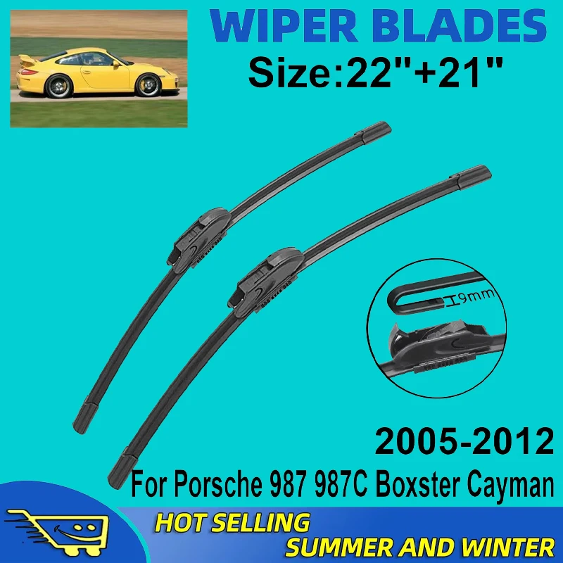 

2PCS Wiper Blades Set Kit For Porsche 987 987C Boxster Cayman 2005-2012 Front Windshield Brushes Windscreen Window Accessories
