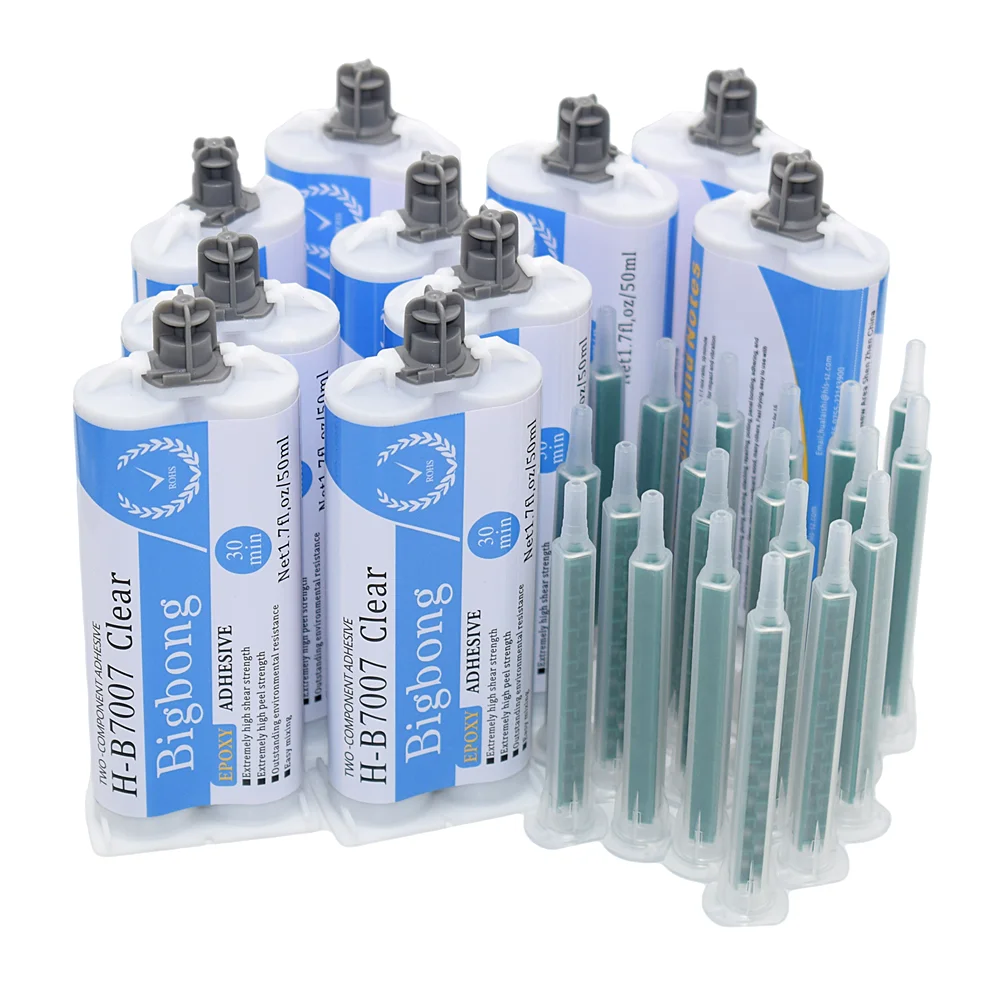 10 Stück Epoxidharz, 50 ml, Zweikomponenten-Klebstoffe, 1:1, transparente AB-Klebstoffe, Aushärtezeit 30 Minuten, mit 20 Stück statischen Mischdüsen – Detail 3